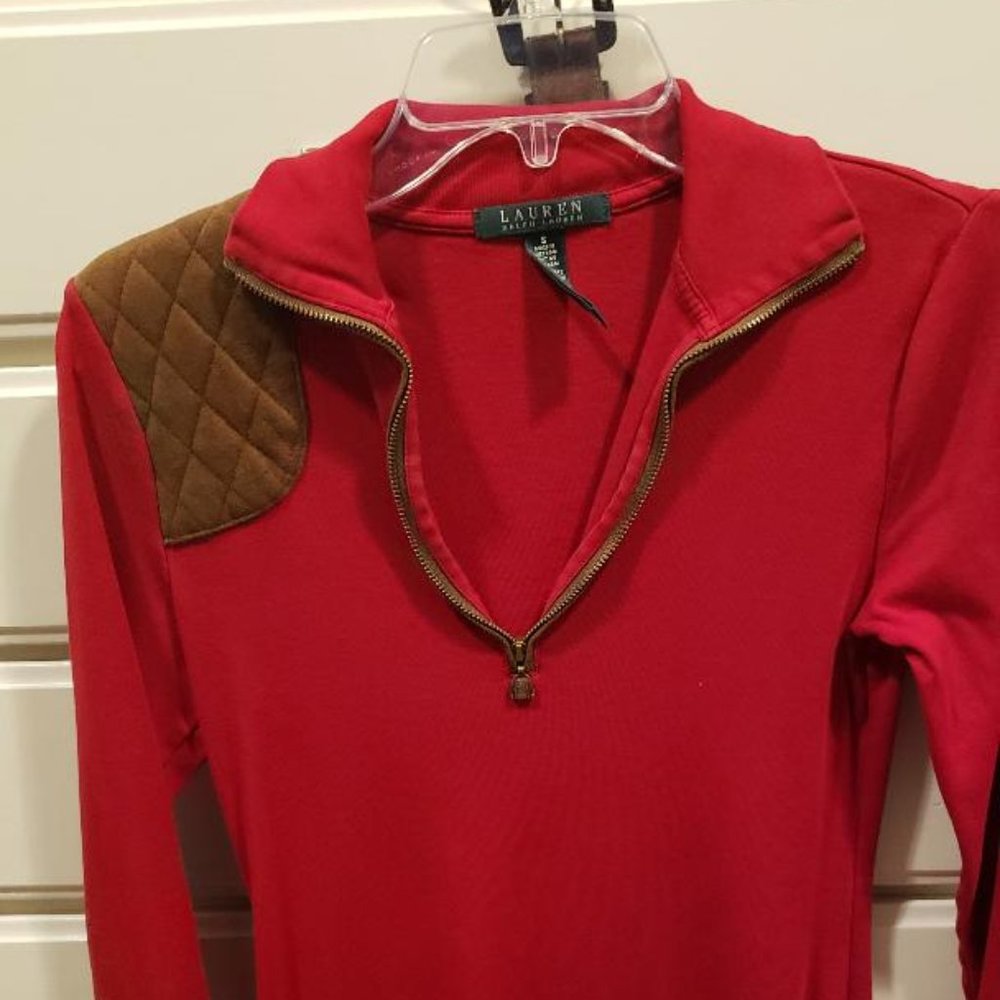 Ralph Lauren Red Long Sleeve Dress with belt